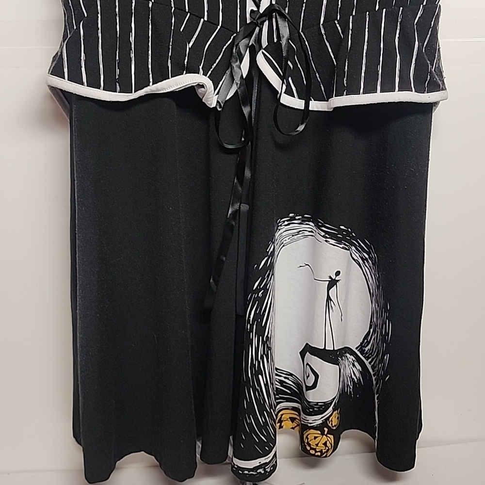 Disney Tim Burtons The Nightmare Before Christmas Black and White Striped Dress - Picture 5 of 10